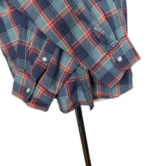 J. Crew Factory Heathered Cotton Plaid Button Down Long Sleeve Shirt Men's XL - Picture 3 of 6